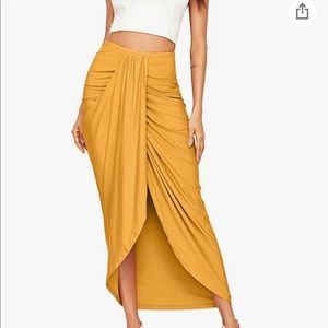Draped asymmetrical high waist skirt